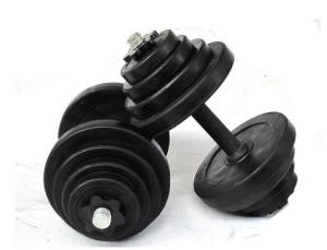 Quality Gym Use Crossfit Rubber Coated iron Dumbbell With Rubber Bar wholesale