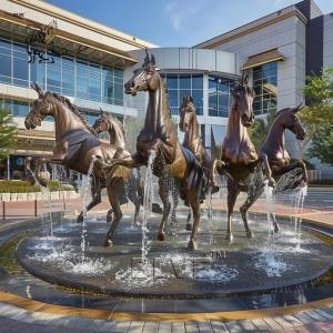 Quality Bronze Horse Fountain Sculpture Copper Garden Animal Waterscape Statue Large Metal Outdoor Decoration Custom wholesale