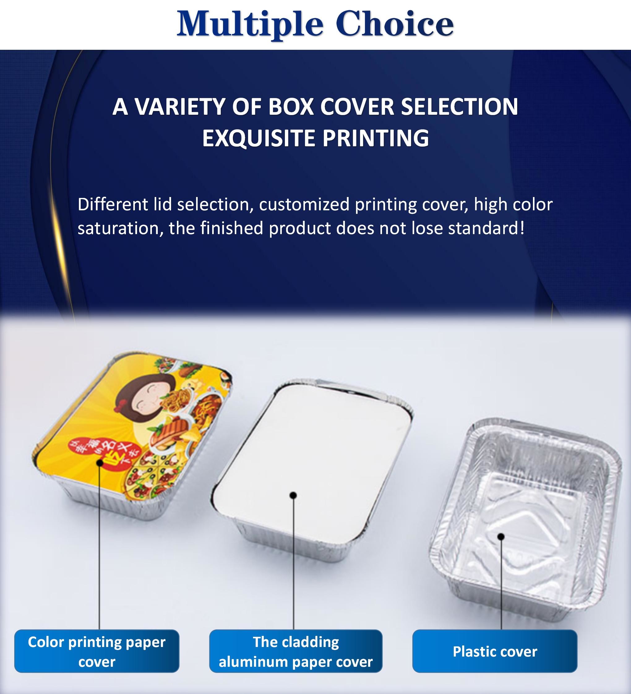 8 Inch Foil Lunch Box Container With Cover 215*175*43mm Manufacturer BBQ Takeout Food Container