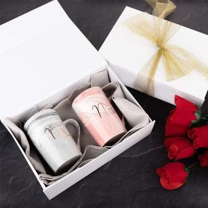 Quality White Collapsible 2mm Cardboard Rigid Gift Boxes With Ribbon Closure wholesale
