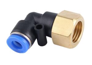 Quality PLF Series Push Connect Air Fittings 90 Degree Pneumatic Tube Male Elbow 1/4&quot; NPT Thread wholesale