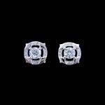 Luxurious Extravagant big hoop earrings With Zircon Stone / Silver Wedding