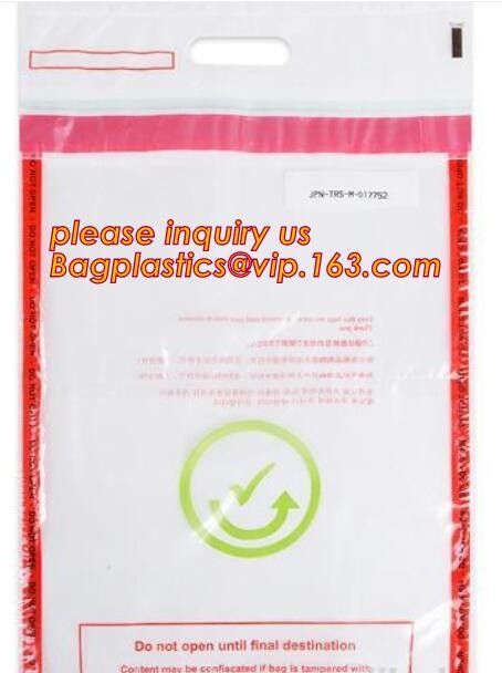 Opaque Tamper Evident Sealing Plastic Bank Money Steb Security Bag / Custom Self Adhesive Plastic Courier Bag, bagease
