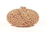 Oval Shape Luxury Stone Clutch Bag Bridal Wedding With Rose Crystal