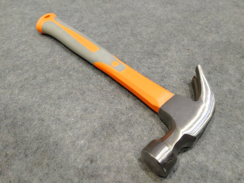8OZ-24OZ steel claw hammer( XL0009) with polishing surface and durable double color rubber handle