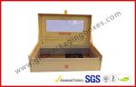 Khaki Window Strong Paper Board Packaging Gift Boxes Elegant Design