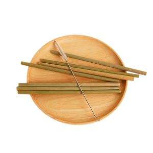 Quality 20cm Green Biodegradable Straws Bamboo Fibre Straws For Beverage wholesale