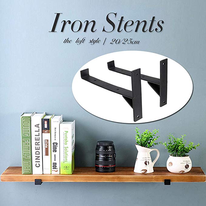 Floating Wall Shelf Bracket Heavy Duty L Shaped Metal Bracket with Powder Coat Finish