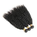 Natural Black Jerry Curly Remy Human Hair Bundles Sew In Weave Bundles Brazilian
