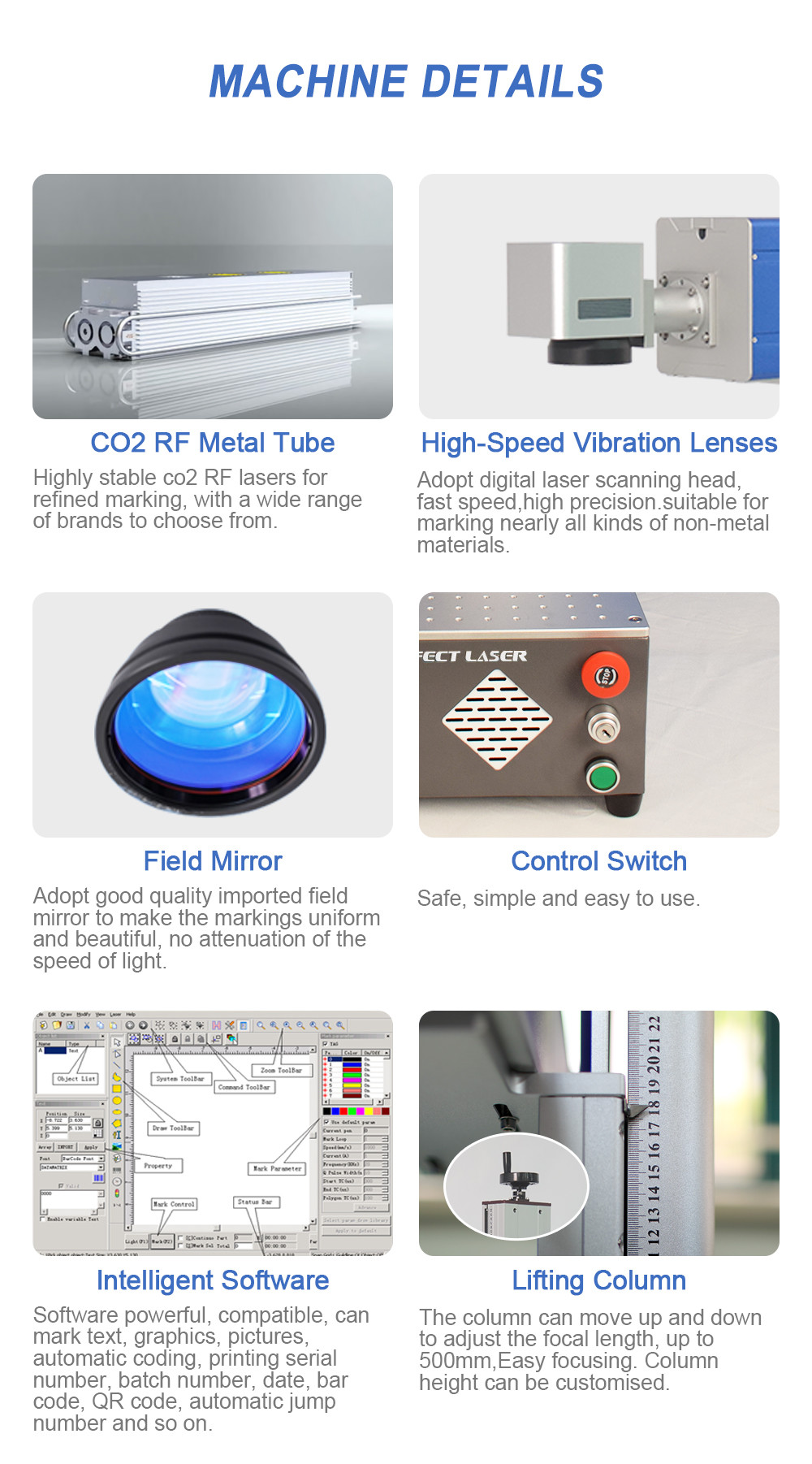 30W Mini Desktop Co2 Laser Marking Machine For Nonmetallic Material Wood Leather Glass