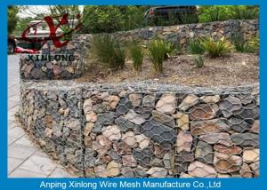 Quality Anti - Corrosion Gabion Rock Wall Cages , Hexagonal / Square Gabion Mesh Cages wholesale