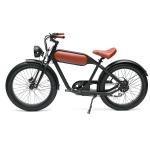 750W Electric Beach Cruiser Moto Chopper Bike for 180kg Load and 45KM Travel