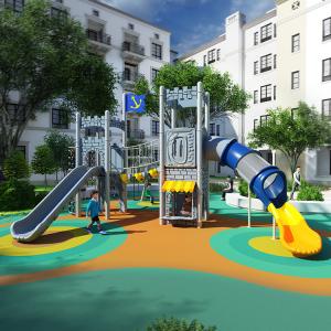 Quality LLDPE Plastic Galvanized Steel Outdoor Playground Slide Anti Crack wholesale