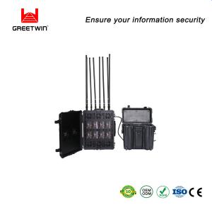 China 5G 720w Cell Phone Signal Jammer ISO9001 50AH LiFePo4 Military Jamming Blocker on sale