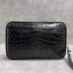 Authentic Real Crocodile Belly Skin Zipper Closure Male Clutch Purse Genuine