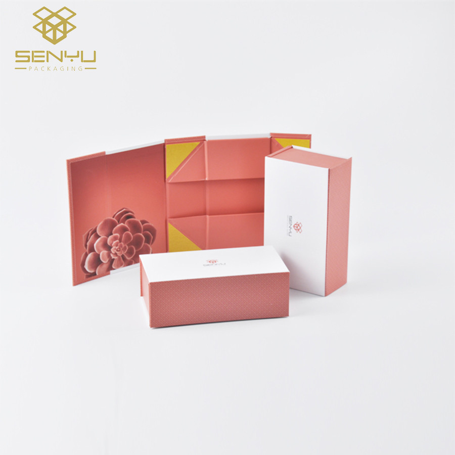 Luxury Magnetic Paper Box Packaging Folding Paper Flat Packing CMYK Color