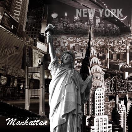 C100 Modern Majestic Statue of Liberty Electrical Wooden Lighted Wall Art