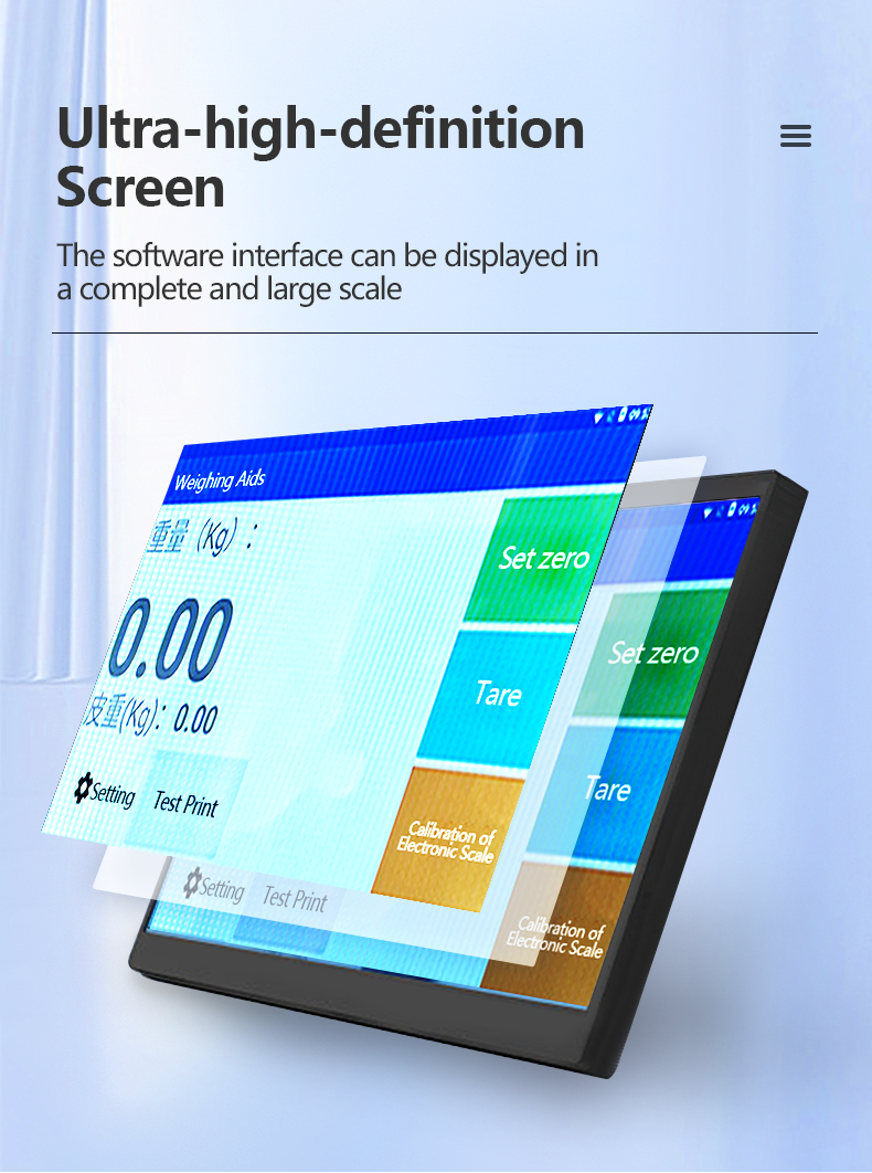 7-inch ABS LCD Display Android Smart Screen with QR Code Battery Camera Swipe Card Weight Indicator and Sensor