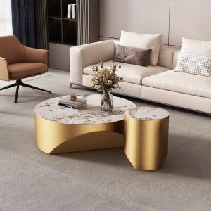Quality Stainless Steel Circle Coffee And Dining Table Combined Marble wholesale