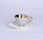 Porcelain Fashion Coffee Cupss 120ml With Electroplating Gold Plated