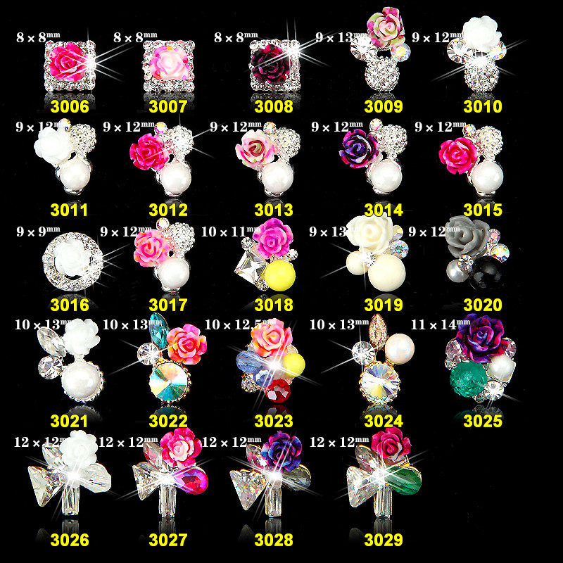 NEW Arrival Red Crystals 8*6mm Bow Nail Charm- Nail Charms- Nail Jewelry- Nail Art-China Wholesale Bow Nail Charm