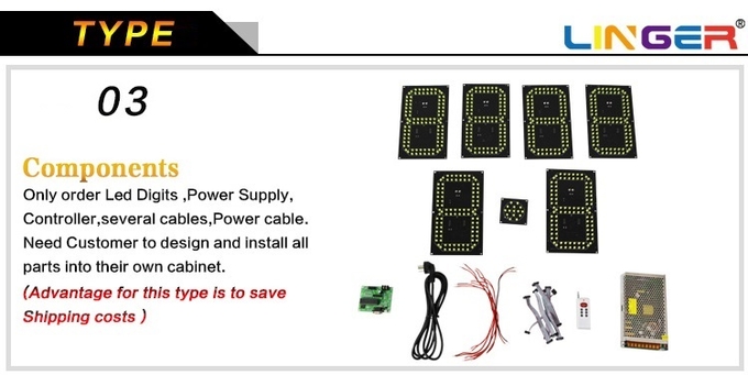 12 INCH RED COLOR FOUR DIGITS LED GAS PRICE DISPLAY FOR PETROL STATION 4