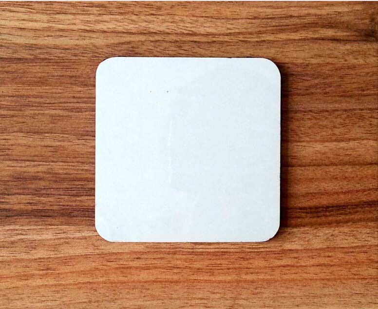 Wholesale 10*10cm Square Blank MDF coaster with white top for DIY printing artwork