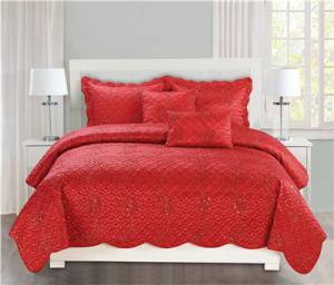 Quality Embroidery Quilts with Sequins Brushed Microfiber Fabric Filling Polyester wholesale