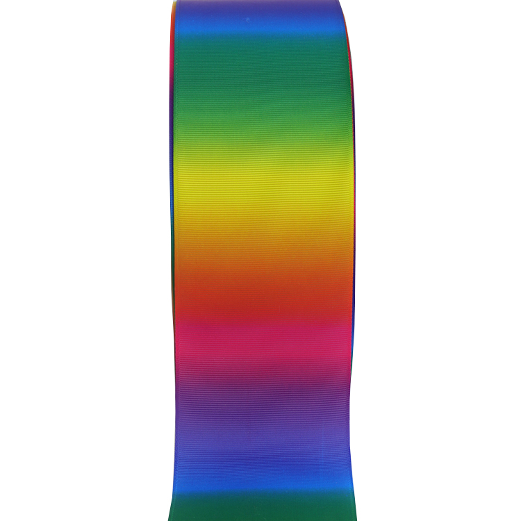 Popular Polyester Grossgrain Pastel Rainbow 32mm 75mm Grosgrain Ribbon