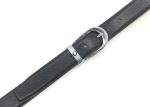 Black 30mm Mens Leather Dress Belt With Single Prong Buckle