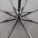 Men Black Auto Open Close Umbrella Crook Leather Wrapped Handle No Print