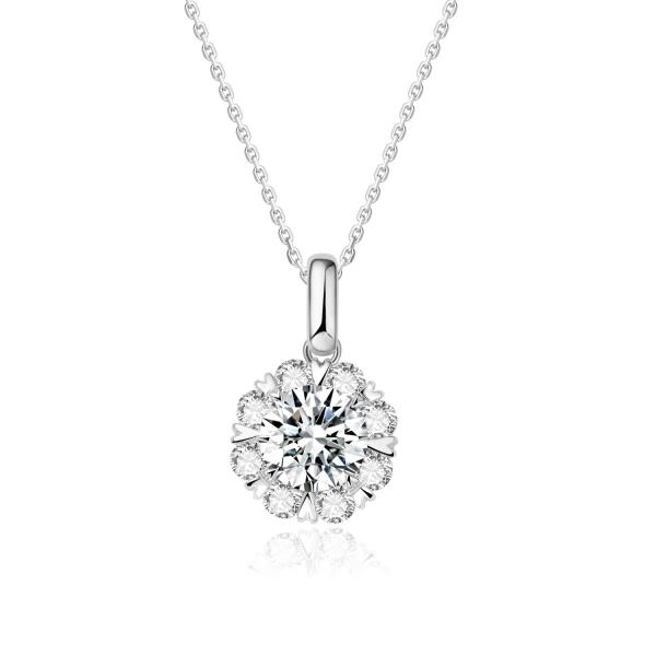 Classic And Beautiful Design 18k Gold Lab-Grown Diamond Pendant White Diamond
