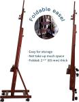 Large H Frame Wooden Display Easel Artist Studio Floor Easel For Canvas Holding