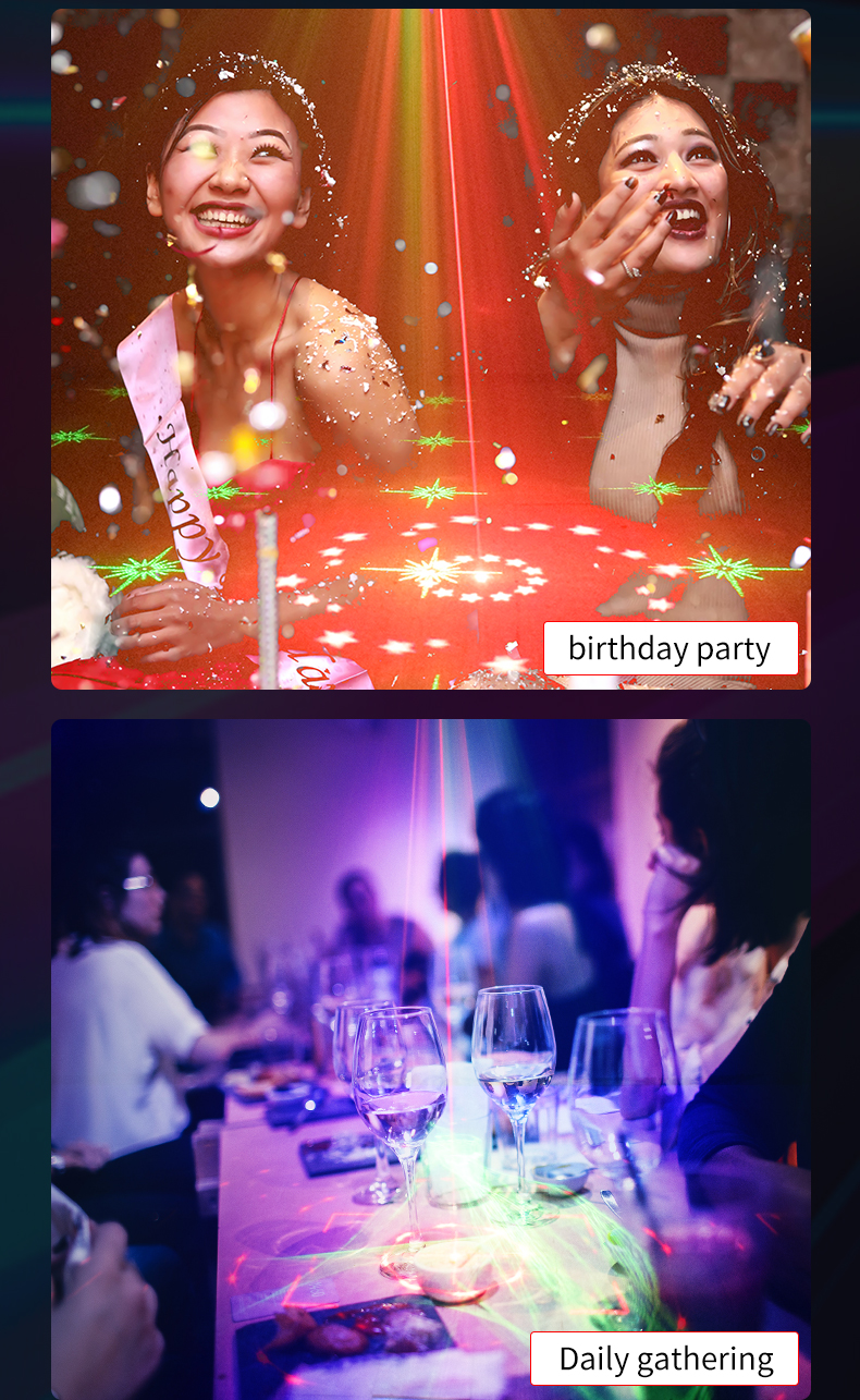 New Upgrade Nebula Effect Strobe Laser Light Portable Disco DJ Party Northern Lights for Indoor Outdoor Birthday Show Ho