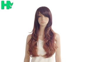Quality Natural Curly Ombre Synthetic Hair Wigs / Swiss Lace Synthetic Wigs wholesale