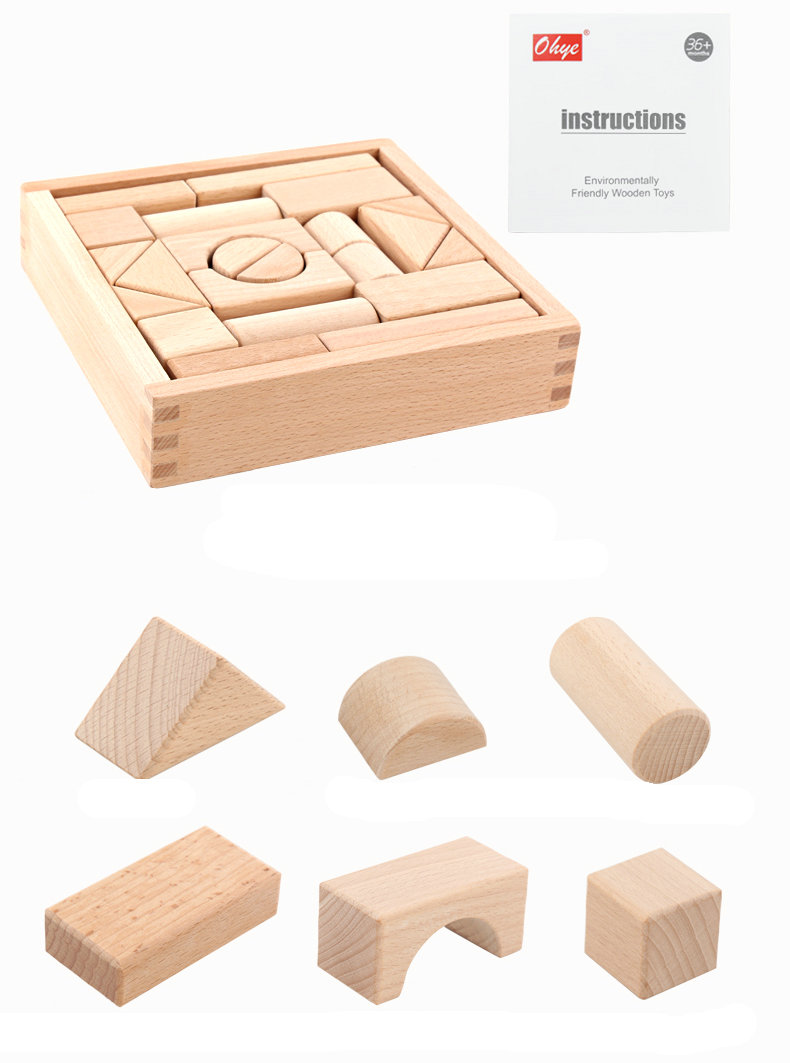 Large 22PCS Jumbo Wooden Building Blocks Classic Castle 17.5cm