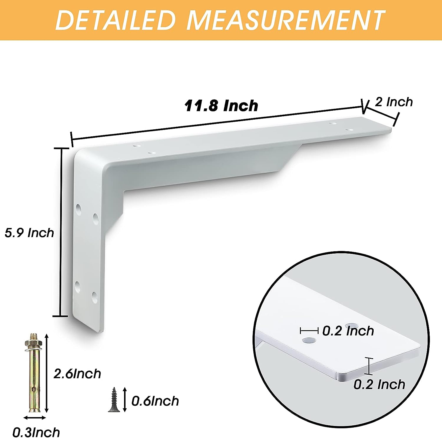 Heavy Duty Countertop Support Brackets 8-18 inch Standard 330 lb Load Iron Shelf Brackets