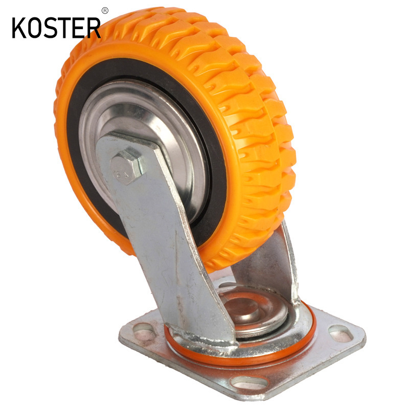 8&quot; 200mm Heavy Duty Industry Scaffold Orange PU/PVC Swivel Caster Wheel