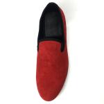 Fashion Burgundy Loafers , Rubber Purple Mens Velvet Slippers / Loafers