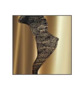 Quality Custom Golden Premium Square Wall Art Hotel Entryway Metal Decor Painting Mural wholesale