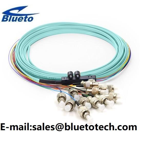 OM3 FC Ribbon Fan Out Fiber Optic Pigtail 12fiber FC Multi Mode Ribbon Fiber