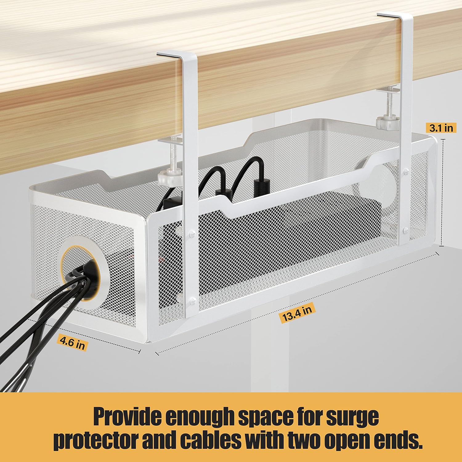 Under Desk Cable Management Tray and Clamp Mount The Perfect Solution for Wire Clutter