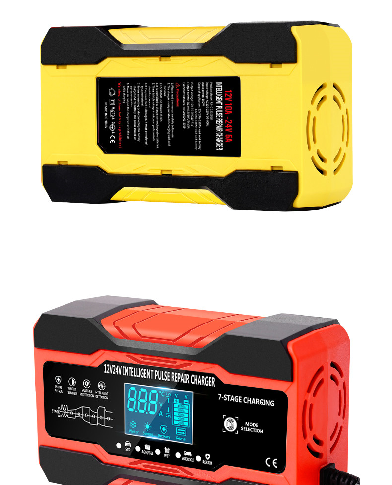 600W Intelligent Pulse Repair Battery Charger 12V 24V For Motorcycle