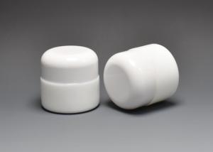 Quality Wholesale Porcelain Jade 0.5OZ 15ml White Opal Glass Cosmetic Jars With Dome Cap, Milk Glass For Face Eye Serum Product wholesale