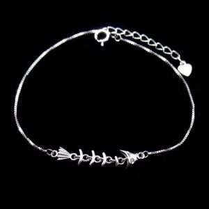 Quality Fish Sterling Chain 925 Silver Cubic Zirconia Bracelet wholesale