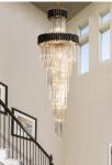 Large Top Long Crystal Led Chandeliers Hotel Hall Living Room staircase
