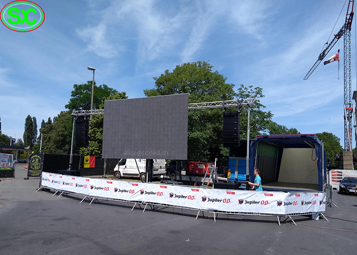 Mall Rental Screen Suspended LED Stage Backdrop P2 HD 128*64 Resolution