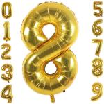 Gold Aluminum Foil Number 0-9 Balloons for Wedding and Party Decoration