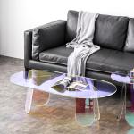 Transparent Acrylic Coffee Table Round Rainbow House Furniture