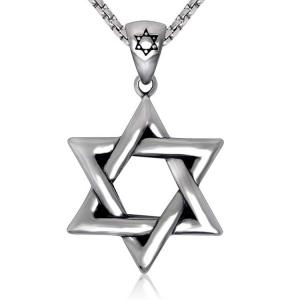 Quality Men's 925 Silver Plated Titanium Stainless Steel Necklace with Jewish Stars(SP460) wholesale